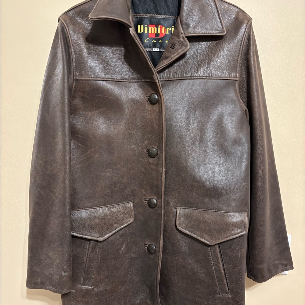 Men’s Vintage Brown Leather Jacket - Picture 2 of 10